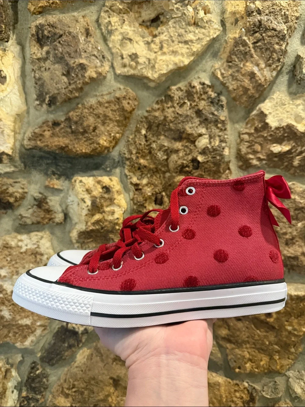 Chuck Taylor All Star High tops Polka Dots & Bow